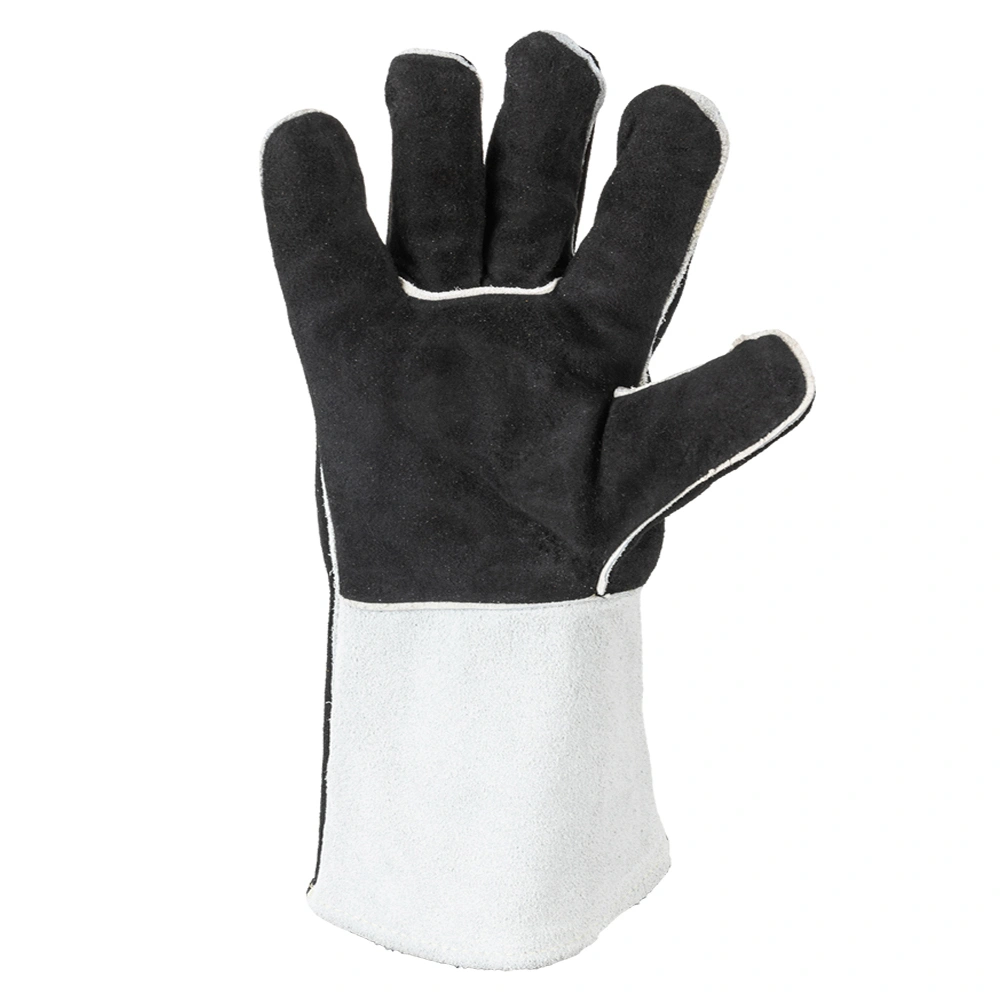 Перчатки сварщика JWK1301 с крагой из спилковой кожи, черный