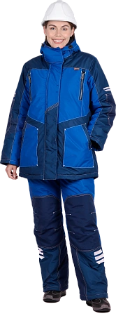 Куртка женская ЭДВАНС от пониженных темпер. воздуха и ветра, мех. воздействий и ОПЗ, синий/василек