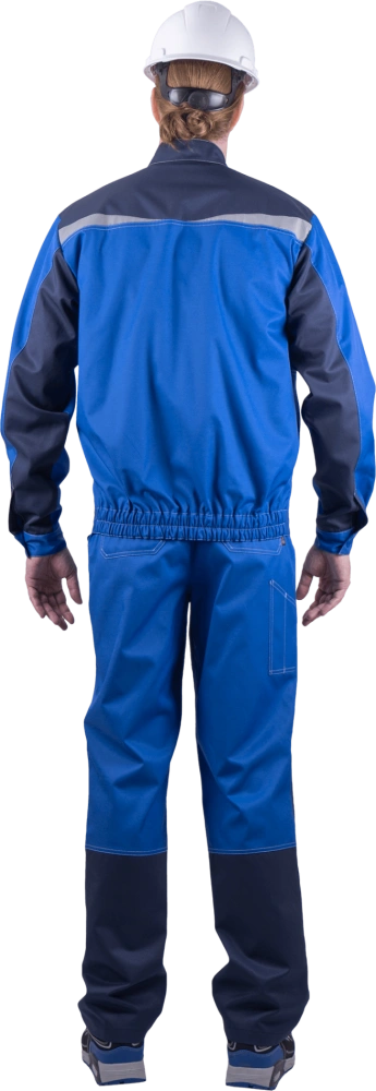 Костюм мужской КМ-10 ЛЮКС ОПЗ (куртка, брюки) василек/темно-синий 
