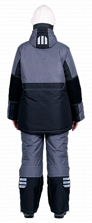 Куртка женская ЭДВАНС от понижен. темп. воздуха и ветра, мех. воздействий и ОП серый/т.серый/лимон